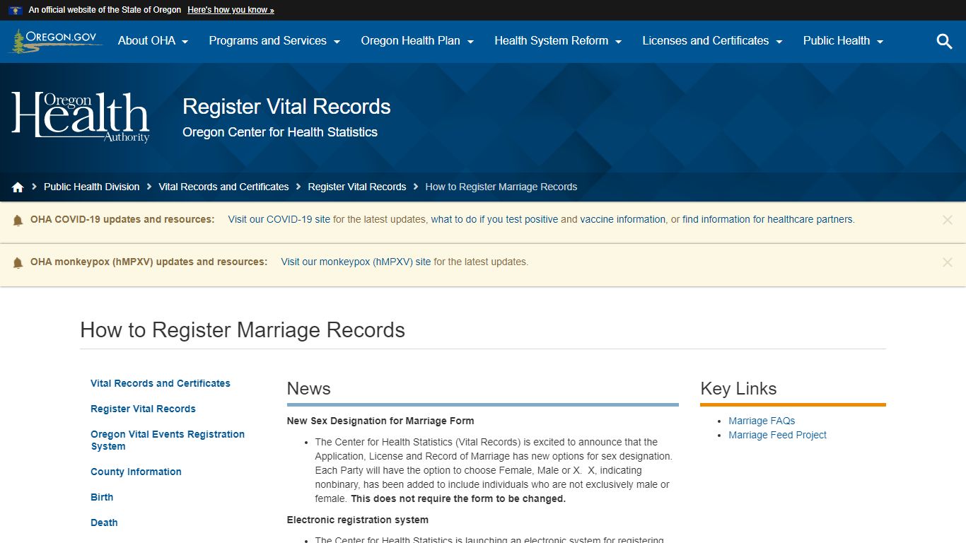 How to Register Marriage Records - State of Oregon